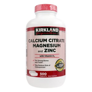 美国Kirkland成人柠檬钙镁锌+D500粒